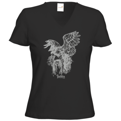 Motiv: T-Shirt Damen V-Neck Classic - HeXXen - Harpyie - bestimme auf Wunsch Details wie Produkt, Grösse, Farbe und Position selbst ! Motiv: T-Shirt Damen V-Neck Classic - HeXXen - Harpyie