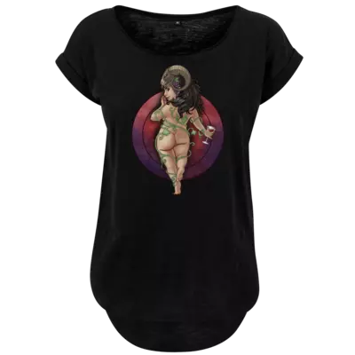 Motiv: Ladies Long Slub Tee - Götter - Rahja - Chibi - bestimme auf Wunsch Details wie Produkt, Grösse, Farbe und Position selbst ! Motiv: Ladies Long Slub Tee - Götter - Rahja - Chibi