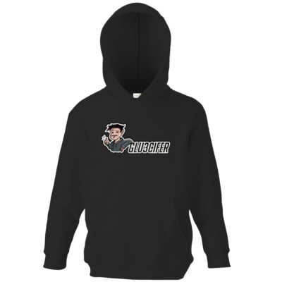 Motiv: Kids Hooded Sweat - Logo Glu3cifer - bestimme auf Wunsch Details wie Produkt, Grösse, Farbe und Position selbst ! Motiv: Kids Hooded Sweat - Logo Glu3cifer