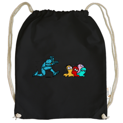 Motiv: Cotton Gymsac - Pac-Man - bestimme auf Wunsch Details wie Produkt, Grösse, Farbe und Position selbst ! Motiv: Cotton Gymsac - Pac-Man