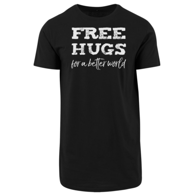 Motiv: Shaped Long Tee - Free Hugs #01 - bestimme auf Wunsch Details wie Produkt, Grösse, Farbe und Position selbst ! Motiv: Shaped Long Tee - Free Hugs #01