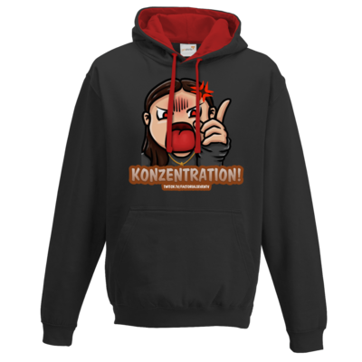 Motiv: Two-Tone Hoodie - Konzentration! - bestimme auf Wunsch Details wie Produkt, Grösse, Farbe und Position selbst ! Motiv: Two-Tone Hoodie - Konzentration!