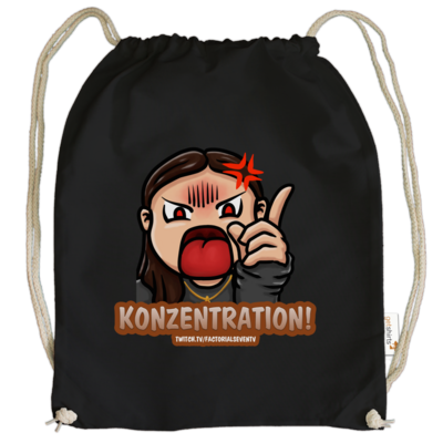 Motiv: Cotton Gymsac - Konzentration! - bestimme auf Wunsch Details wie Produkt, Grösse, Farbe und Position selbst ! Motiv: Cotton Gymsac - Konzentration!