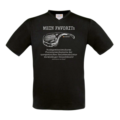 Motiv: T-Shirt V-Neck FAIR WEAR - Definition Steak - bestimme auf Wunsch Details wie Produkt, Grösse, Farbe und Position selbst ! Motiv: T-Shirt V-Neck FAIR WEAR - Definition Steak