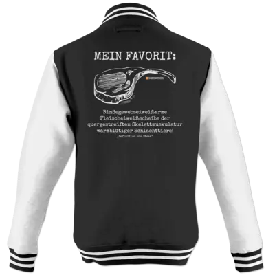 Motiv: College Jacke - Definition Steak - bestimme auf Wunsch Details wie Produkt, Grösse, Farbe und Position selbst ! Motiv: College Jacke - Definition Steak