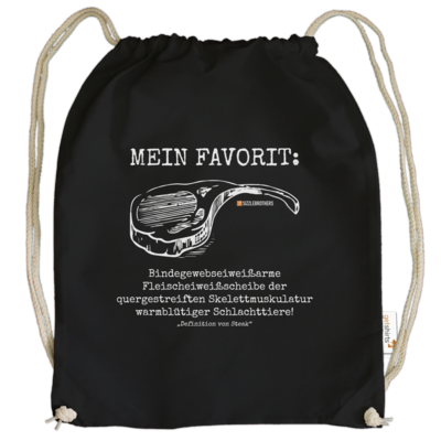 Motiv: Cotton Gymsac - Definition Steak - bestimme auf Wunsch Details wie Produkt, Grösse, Farbe und Position selbst ! Motiv: Cotton Gymsac - Definition Steak