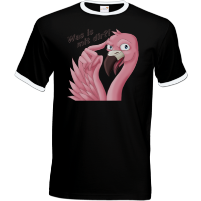 Motiv: T-Shirt Ringer - Was is mit dir? - bestimme auf Wunsch Details wie Produkt, Grösse, Farbe und Position selbst ! Motiv: T-Shirt Ringer - Was is mit dir?