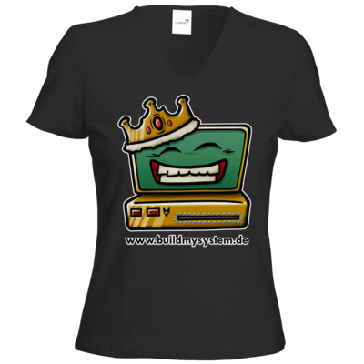 Motiv: T-Shirts Damen V-Neck FAIR WEAR - Build My System King - bestimme auf Wunsch Details wie Produkt, Grösse, Farbe und Position selbst ! Motiv: T-Shirts Damen V-Neck FAIR WEAR - Build My System King