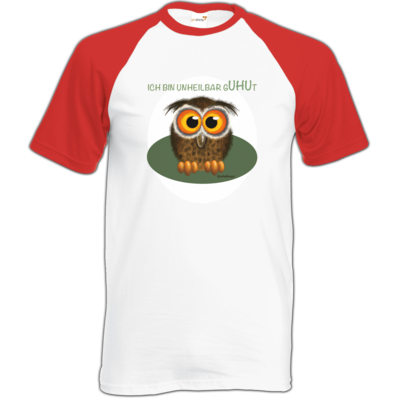 Motiv: Baseball-T FAIR WEAR - Unheilbar gUHUt - bestimme auf Wunsch Details wie Produkt, Grösse, Farbe und Position selbst ! Motiv: Baseball-T FAIR WEAR - Unheilbar gUHUt