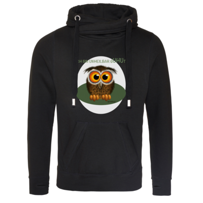 Motiv: Cross Neck Hoodie - Unheilbar gUHUt - bestimme auf Wunsch Details wie Produkt, Grösse, Farbe und Position selbst ! Motiv: Cross Neck Hoodie - Unheilbar gUHUt