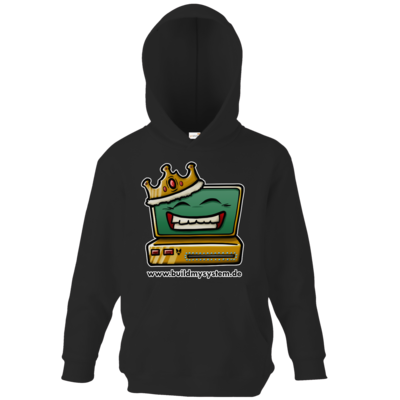 Motiv: Kids Hooded Sweat - Build My System King - bestimme auf Wunsch Details wie Produkt, Grösse, Farbe und Position selbst ! Motiv: Kids Hooded Sweat - Build My System King