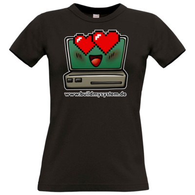 Motiv: T-Shirt Damen Premium FAIR WEAR - Build My System Love - bestimme auf Wunsch Details wie Produkt, Grösse, Farbe und Position selbst ! Motiv: T-Shirt Damen Premium FAIR WEAR - Build My System Love