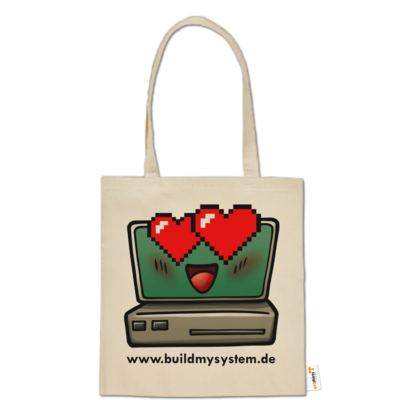 Motiv: Baumwolltasche - Build My System Love - bestimme auf Wunsch Details wie Produkt, Grösse, Farbe und Position selbst ! Motiv: Baumwolltasche - Build My System Love