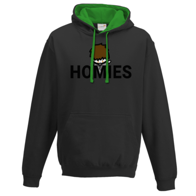 Motiv: Two-Tone Hoodie - Homies - bestimme auf Wunsch Details wie Produkt, Grösse, Farbe und Position selbst ! Motiv: Two-Tone Hoodie - Homies