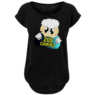 Motiv: Ladies Long Slub Tee - ZOS Schaf mit Kuschelkissen - bestimme auf Wunsch Details wie Produkt, Grösse, Farbe und Position selbst ! Motiv: Ladies Long Slub Tee - ZOS Schaf mit Kuschelkissen