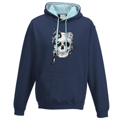 Motiv: Two-Tone Hoodie - Totenkopf - bestimme auf Wunsch Details wie Produkt, Grösse, Farbe und Position selbst ! Motiv: Two-Tone Hoodie - Totenkopf
