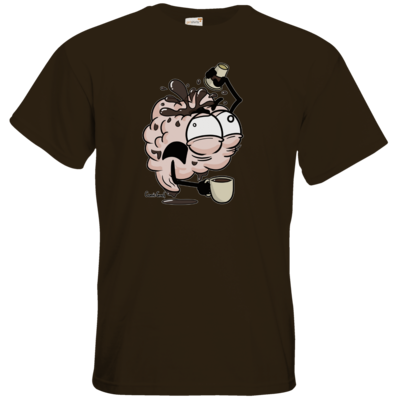 Motiv: T-Shirt Premium FAIR WEAR - Kaffeehirn - bestimme auf Wunsch Details wie Produkt, Grösse, Farbe und Position selbst ! Motiv: T-Shirt Premium FAIR WEAR - Kaffeehirn