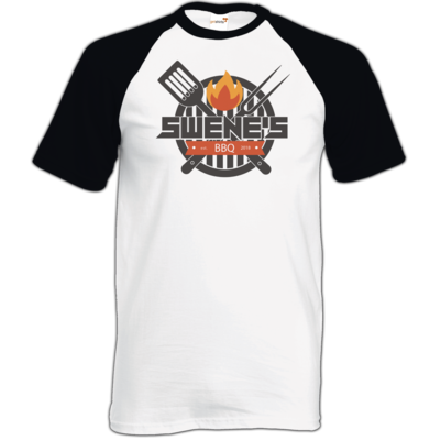Motiv: TShirt Baseball - Swene´s BBQ - bestimme auf Wunsch Details wie Produkt, Grösse, Farbe und Position selbst ! Motiv: TShirt Baseball - Swene´s BBQ