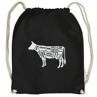 Motiv: Cotton Gymsac - BEEF CUTS - bestimme auf Wunsch Details wie Produkt, Grösse, Farbe und Position selbst ! Motiv: Cotton Gymsac - BEEF CUTS