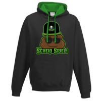 Motiv: Two-Tone Hoodie - Scheiß Spiel! - bestimme auf Wunsch Details wie Produkt, Grösse, Farbe und Position selbst ! Motiv: Two-Tone Hoodie - Scheiß Spiel!