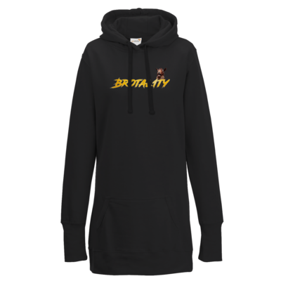Motiv: Lady Longline Hoodie - Brotal1ty Gold - bestimme auf Wunsch Details wie Produkt, Grösse, Farbe und Position selbst ! Motiv: Lady Longline Hoodie - Brotal1ty Gold