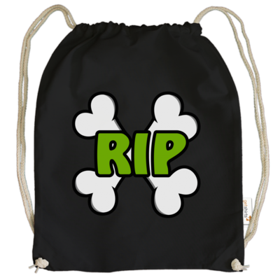 Motiv: Cotton Gymsac - R.I.P - bestimme auf Wunsch Details wie Produkt, Grösse, Farbe und Position selbst ! Motiv: Cotton Gymsac - R.I.P
