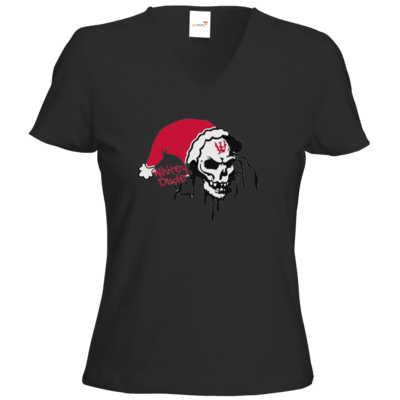 Motiv: T-Shirt Damen V-Neck Classic - Santa - bestimme auf Wunsch Details wie Produkt, Grösse, Farbe und Position selbst ! Motiv: T-Shirt Damen V-Neck Classic - Santa