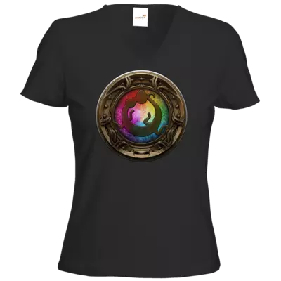 Motiv: T-Shirt Damen V-Neck Classic - Götter Siegel - Tsa - bestimme auf Wunsch Details wie Produkt, Grösse, Farbe und Position selbst ! Motiv: T-Shirt Damen V-Neck Classic - Götter Siegel - Tsa