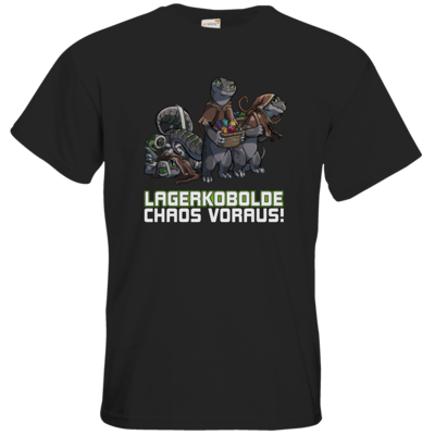 Motiv: T-Shirt Premium FAIR WEAR - Ulisses - Lagerkobolde Chaos voraus! - bestimme auf Wunsch Details wie Produkt, Grösse, Farbe und Position selbst ! Motiv: T-Shirt Premium FAIR WEAR - Ulisses - Lagerkobolde Chaos voraus!