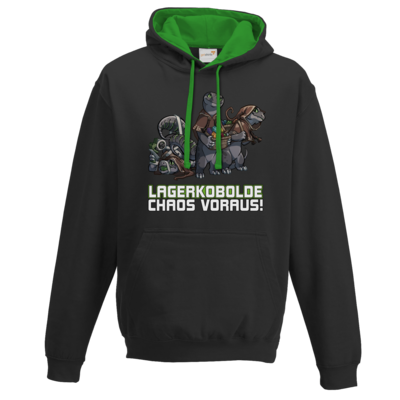 Motiv: Two-Tone Hoodie - Ulisses - Lagerkobolde Chaos voraus! - bestimme auf Wunsch Details wie Produkt, Grösse, Farbe und Position selbst ! Motiv: Two-Tone Hoodie - Ulisses - Lagerkobolde Chaos voraus!