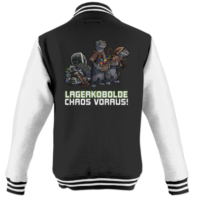 Motiv: College Jacke - Ulisses - Lagerkobolde Chaos voraus! - bestimme auf Wunsch Details wie Produkt, Grösse, Farbe und Position selbst ! Motiv: College Jacke - Ulisses - Lagerkobolde Chaos voraus!