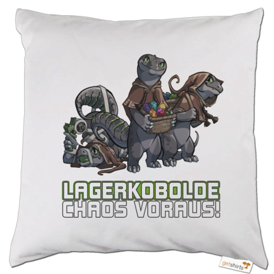 Motiv: Kissen - Ulisses - Lagerkobolde Chaos voraus! - bestimme auf Wunsch Details wie Produkt, Grösse, Farbe und Position selbst ! Motiv: Kissen - Ulisses - Lagerkobolde Chaos voraus!