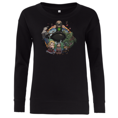 Motiv: Girlie Crew Sweatshirt - Let's Plays - Das Buch Der Abenteuer - Chibi - bestimme auf Wunsch Details wie Produkt, Grösse, Farbe und Position selbst ! Motiv: Girlie Crew Sweatshirt - Let's Plays - Das Buch Der Abenteuer - Chibi