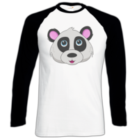 Motiv: Longsleeve Baseball T - Panda - bestimme auf Wunsch Details wie Produkt, Grösse, Farbe und Position selbst ! Motiv: Longsleeve Baseball T - Panda