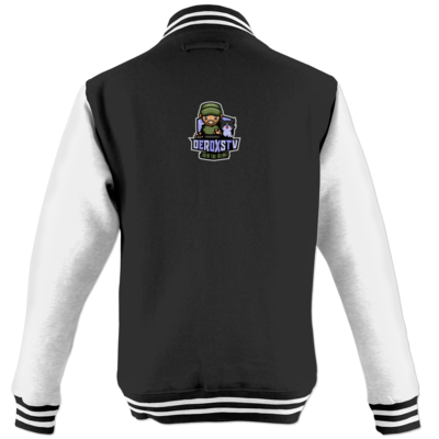 Motiv: College Jacke - DeroxsTV Logo - bestimme auf Wunsch Details wie Produkt, Grösse, Farbe und Position selbst ! Motiv: College Jacke - DeroxsTV Logo