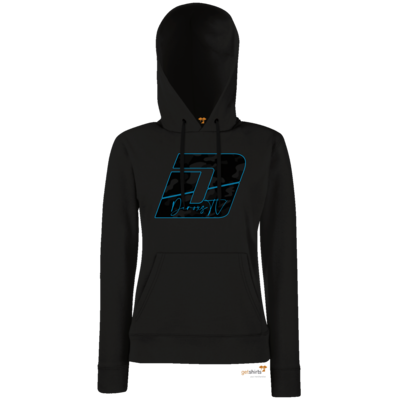 Motiv: Hoodie Damen Classic - Deroxs Camouflage Logo - bestimme auf Wunsch Details wie Produkt, Grösse, Farbe und Position selbst ! Motiv: Hoodie Damen Classic - Deroxs Camouflage Logo