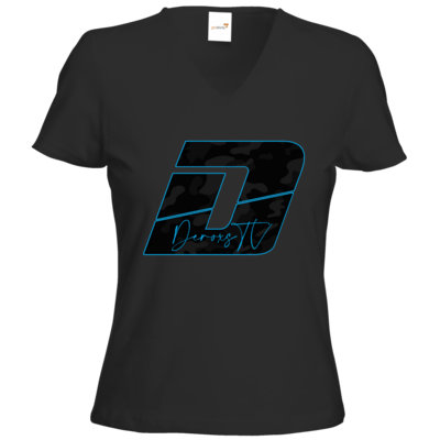 Motiv: T-Shirts Damen V-Neck FAIR WEAR - Deroxs Camouflage Logo - bestimme auf Wunsch Details wie Produkt, Grösse, Farbe und Position selbst ! Motiv: T-Shirts Damen V-Neck FAIR WEAR - Deroxs Camouflage Logo
