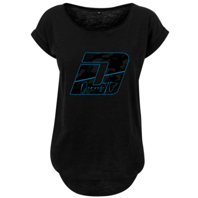Motiv: Ladies Long Slub Tee - Deroxs Camouflage Logo - bestimme auf Wunsch Details wie Produkt, Grösse, Farbe und Position selbst ! Motiv: Ladies Long Slub Tee - Deroxs Camouflage Logo