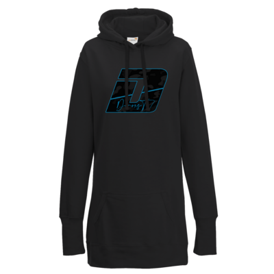 Motiv: Lady Longline Hoodie - Deroxs Camouflage Logo - bestimme auf Wunsch Details wie Produkt, Grösse, Farbe und Position selbst ! Motiv: Lady Longline Hoodie - Deroxs Camouflage Logo