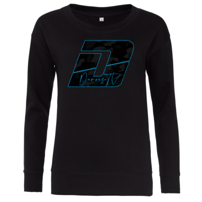 Motiv: Girlie Crew Sweatshirt - Deroxs Camouflage Logo - bestimme auf Wunsch Details wie Produkt, Grösse, Farbe und Position selbst ! Motiv: Girlie Crew Sweatshirt - Deroxs Camouflage Logo