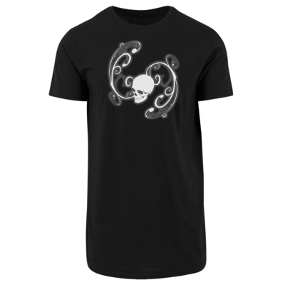 Motiv: Shaped Long Tee - Ornamental Skull - bestimme auf Wunsch Details wie Produkt, Grösse, Farbe und Position selbst ! Motiv: Shaped Long Tee - Ornamental Skull