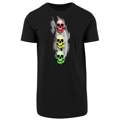Motiv: Shaped Long Tee - Ampelskull - bestimme auf Wunsch Details wie Produkt, Grösse, Farbe und Position selbst ! Motiv: Shaped Long Tee - Ampelskull