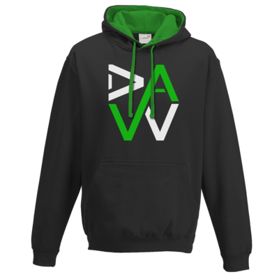 Motiv: Two-Tone Hoodie - DaW-Logo Grün - bestimme auf Wunsch Details wie Produkt, Grösse, Farbe und Position selbst ! Motiv: Two-Tone Hoodie - DaW-Logo Grün