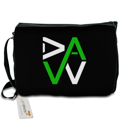 Motiv: Schultertasche - DaW-Logo Grün - bestimme auf Wunsch Details wie Produkt, Grösse, Farbe und Position selbst ! Motiv: Schultertasche - DaW-Logo Grün