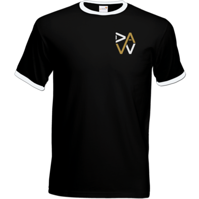 Motiv: T-Shirt Ringer - DaW-Logo Gold 