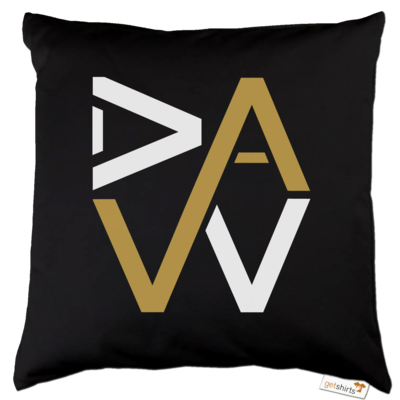 Motiv: Kissen Baumwolle - DaW-Logo Gold - bestimme auf Wunsch Details wie Produkt, Grösse, Farbe und Position selbst ! Motiv: Kissen Baumwolle - DaW-Logo Gold