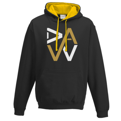 Motiv: Two-Tone Hoodie - DaW-Logo Gold - bestimme auf Wunsch Details wie Produkt, Grösse, Farbe und Position selbst ! Motiv: Two-Tone Hoodie - DaW-Logo Gold
