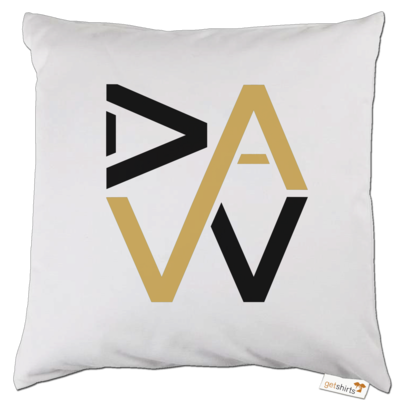 Motiv: Kissen - DaW-Logo Gold - bestimme auf Wunsch Details wie Produkt, Grösse, Farbe und Position selbst ! Motiv: Kissen - DaW-Logo Gold