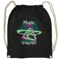 Motiv: Cotton Gymsac - Musik - bestimme auf Wunsch Details wie Produkt, Grösse, Farbe und Position selbst ! Motiv: Cotton Gymsac - Musik