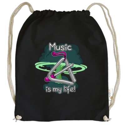 Motiv: Cotton Gymsac - Musik - bestimme auf Wunsch Details wie Produkt, Grösse, Farbe und Position selbst ! Motiv: Cotton Gymsac - Musik